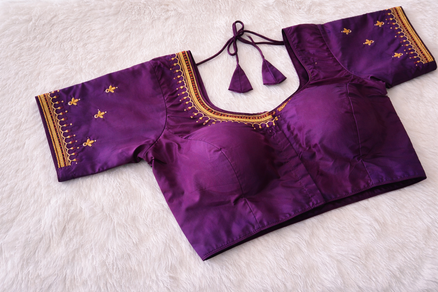 Classic Zari Border Silk Blouse