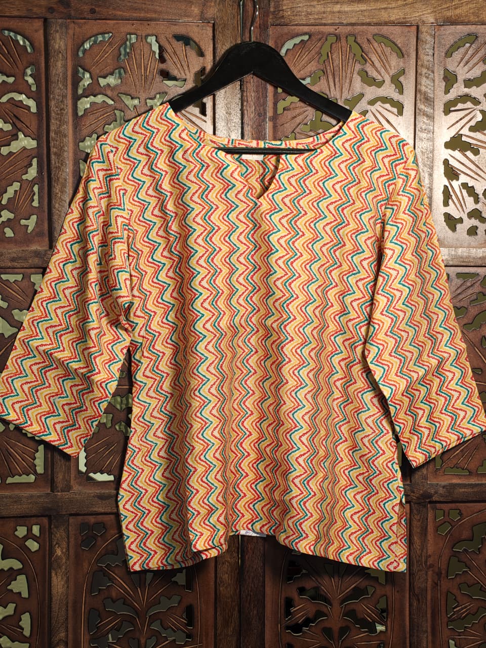 Sunrise Chevron Print Tunic Top