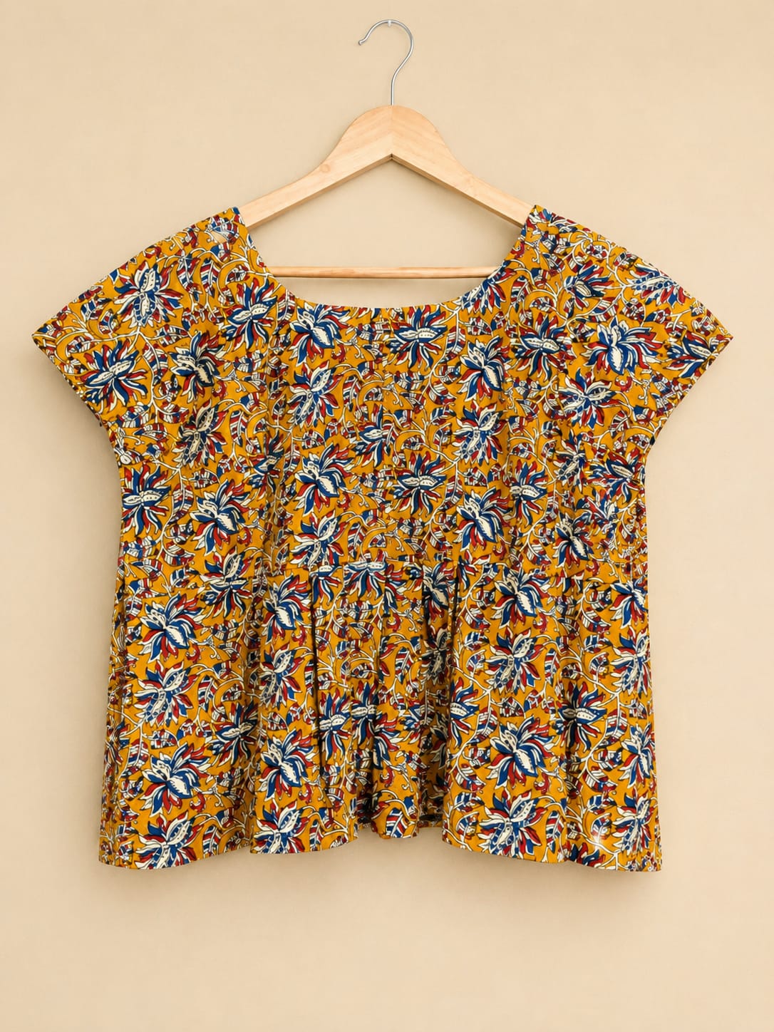 Mustard Floral Swing Cotton Top