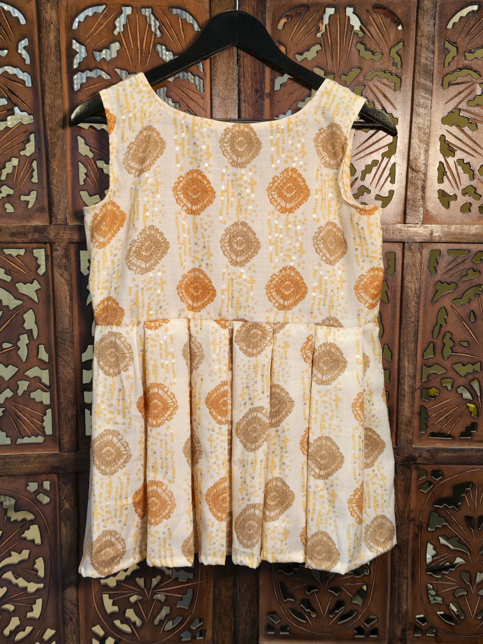 Ivory Sunset Pleated Peplum Top