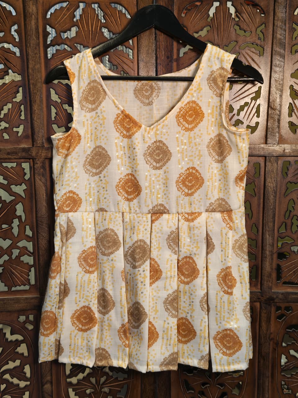 Ivory Sunset Pleated Peplum Top