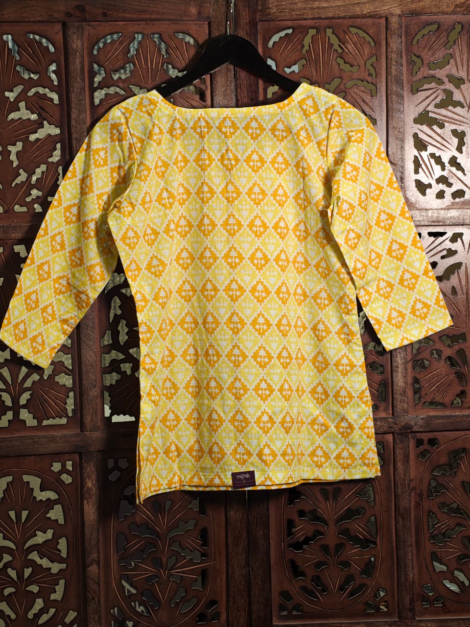 Golden Ikat Charm Cotton Top