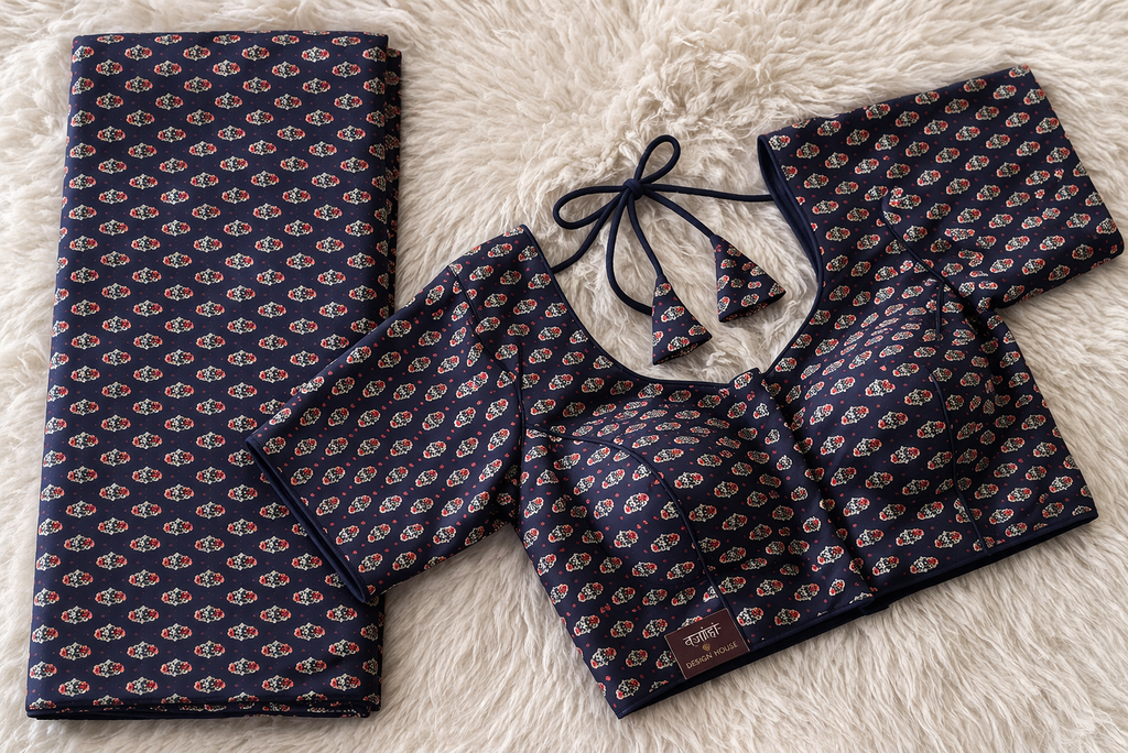 Floral Motif Silk Blouse