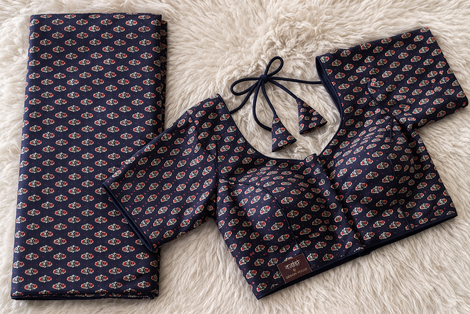 Floral Motif Silk Blouse