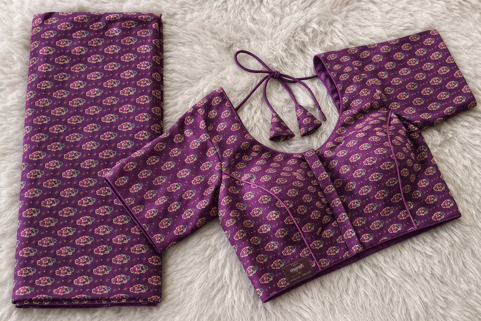 Floral Motif Silk Blouse